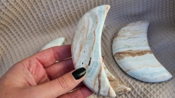 Caribbean blue calciet maanvorm