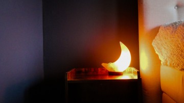 Zoutkristal maanlamp